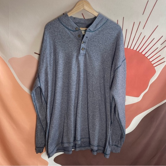 L.L. Bean Other - Men's L.L. Bean‎ Henley Long Sleeve Gray Stretch Soft Shirt Button XLT XL Tall